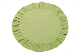 Circular Ruffle Edged Placemat Pale Olive