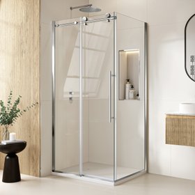 Bathroom Mountain Prague 8mm Soft Closing Sliding Shower Enclosure 1100x700mm