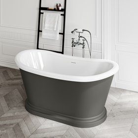 Mayfair 1500mm Graphite Grey Freestanding Roll Top Slipper Bath