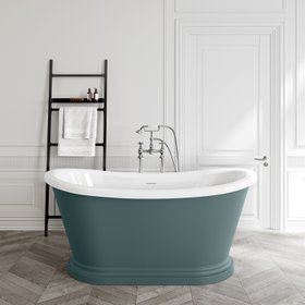 Mayfair 1500mm Midnight Green Freestanding Roll Top Slipper Bath