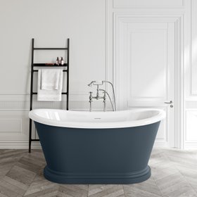 Mayfair 1500mm Inky Blue Freestanding Roll Top Slipper Bath