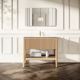 Maru Oak Wood Grain Vanity Unit 1000mm