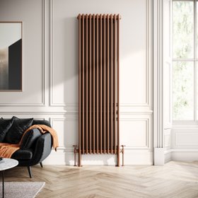 Athens Antique Copper Double Column Vertical Traditional Radiator 1800x560mm from Bathroom Mountain