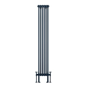 Athens Inky Blue Double Column Vertical Traditional Radiator 1800x290mm