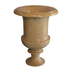 Vintage Ornamental Baluster Urn, English, Golden Pearl Marble, Decorative, Vase
