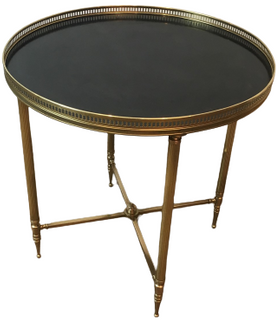MAISON JANSEN. ROUND NEOCLASSICAL STYLE BRASS SIDE