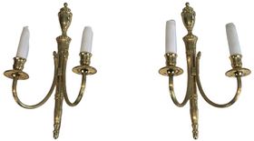 PAIR OF NEOCLASSICAL BRASS SCONCES