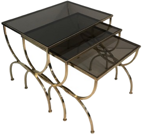 SET OF NEOCLASSICAL BRASS NESTING TABLES