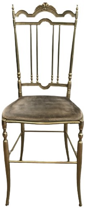 RARE SET OF 4 ELEGANT NEOCLASSICAL BRASS CHAIRS