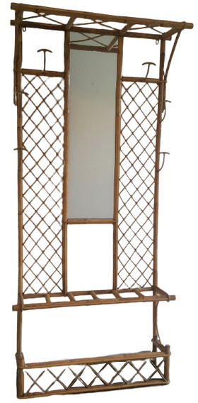 NICE RATTAN COAT HANGER. CIRCA 1970