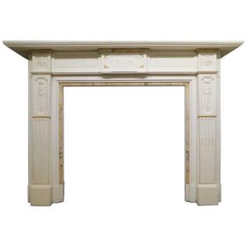 19th Century Neoclassical Marble Fireplace Mantel