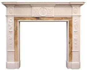 Antique Neoclassical Marble Fireplace