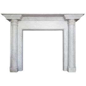 Architectural George III Fireplace Mantel in Carrara Marble