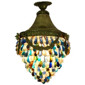 Neoclassical Murano Glass Acorn Ceiling Light, 1950s