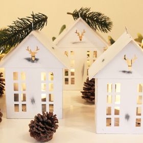 Christmas Metal House For Tealights