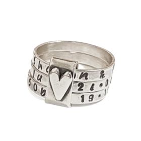 PERSONALISED SILVER STACKING RINGS