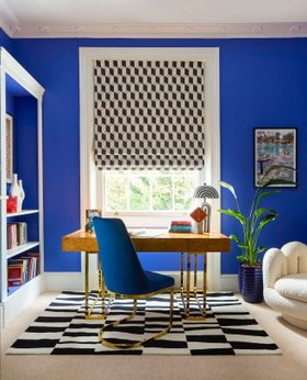 HILLARYS JONATHAN ADLER ROMAN BLINDS IN CUBES CANVAS