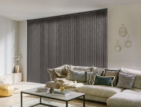 HILLARYS NORFOLK CHARCOAL VERTICAL BLINDS LIVING ROOM