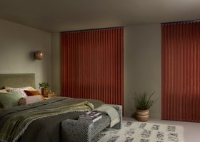 HILLARYS ZELDA BRICK VERTICAL BLINDS BEDROOM