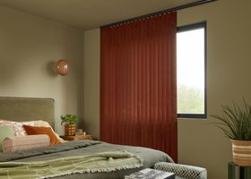 HILLARYS ZELDA BRICK VERTICAL BLINDS BEDROOM