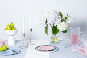 Light Blue Polka Dot Table Runner