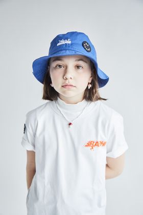 GRAPHI SNOOZY RAT BIRO BLUE BUCKET HAT