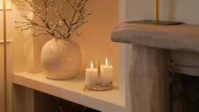 Warm White Styling with Glass Hurricane Ember Candles