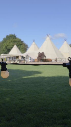 Tipi Dressing with Festoon Lights