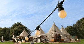Tipi Venue with Festoon Lighting