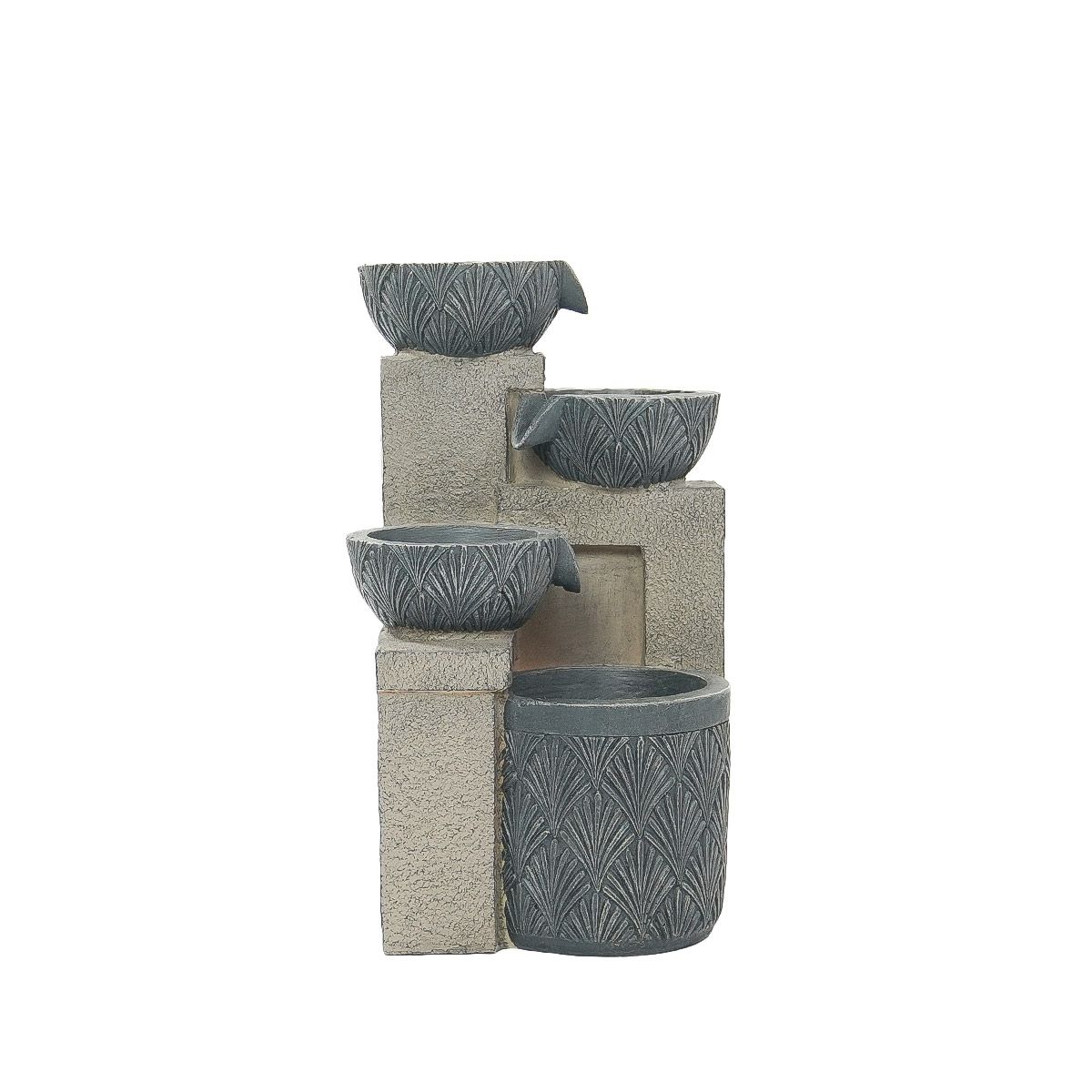 Solar & Plug-in Stone Effect Cascading Bowls Water Feature