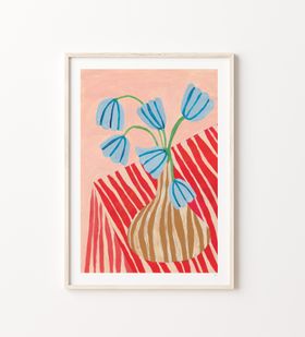 Striped Tulips Still Life Print