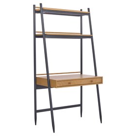 ercol Monza Desk in a Patina Oak Black Finish - Cutout Angle