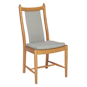 ercol Windsor Penn Padded Back Dining Chair in a Light Finish - Cutout Angle