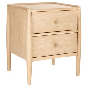 ercol Winslow Bedside Table in a Clear Natural Finish - Cutout Angle