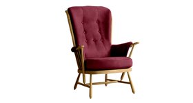 ercol Evergreen Easy Chair Upholstered and in a Clear Natural Finish - Cutout Angle
