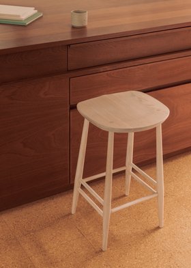 ercol Collection Counter Stool in a Whitened Finish