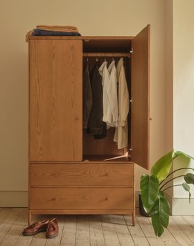 ercol Salina 2 Door Wardrobe in a Vintage Finish