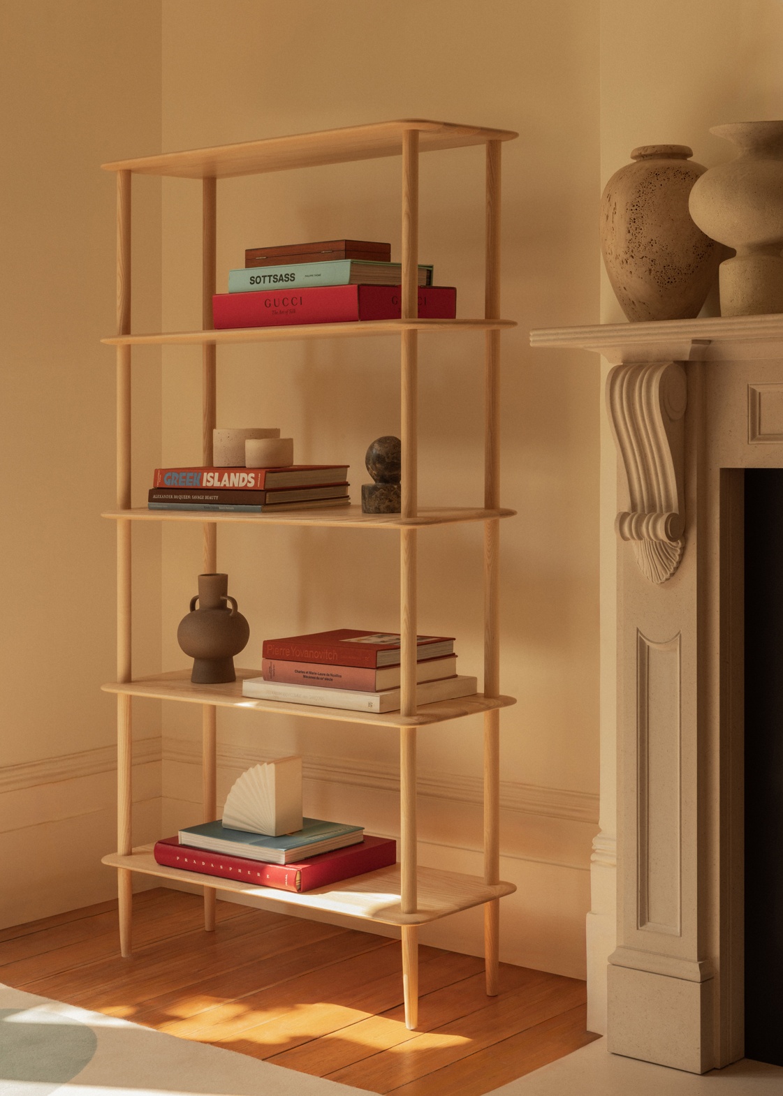 ercol Stack Shelving Unit in a Clear Natural Finish
