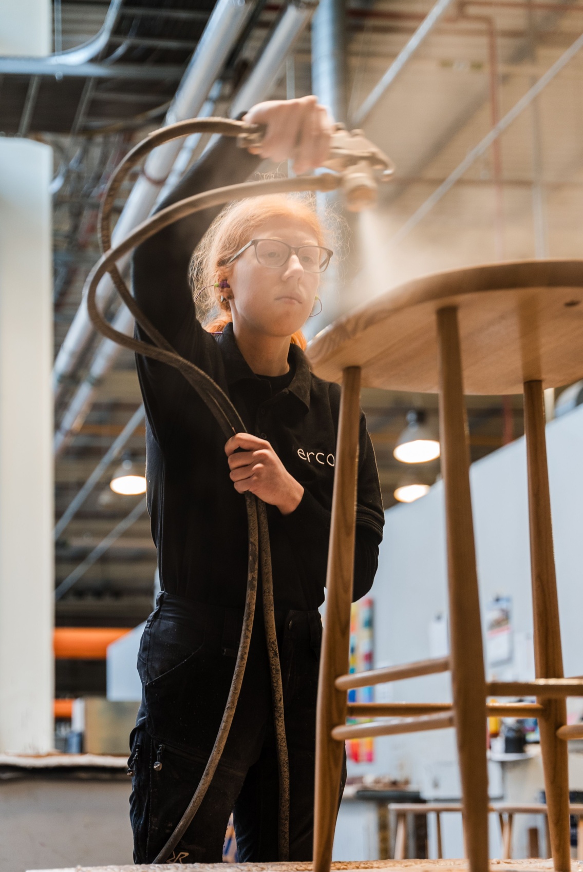 ercol Furniture Factory - Polishing Apprentice Laura