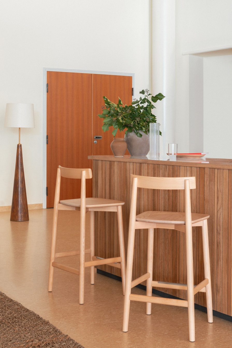 ercol Lara Counter Stools in a Clear Matt Finish