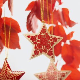 Four Fairtrade Hanging Christmas Stars