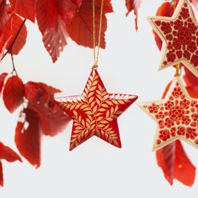 Four Fairtrade Hanging Christmas Stars