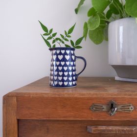 Tall Milk Jug in Hearts