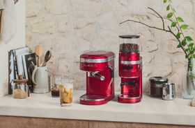 Artisan Espresso Machine Candy Apple with Artisan Coffee Grinder