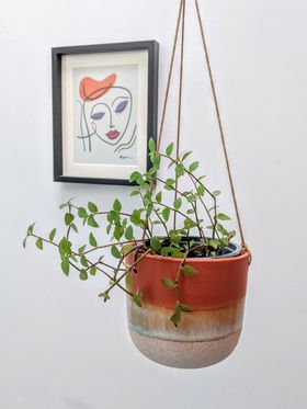 Bohemian Orange Hanging Planter