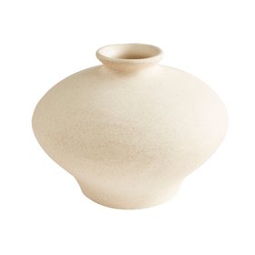 Curved ceramic vase