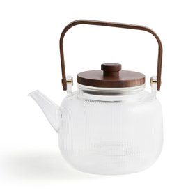 Glass ribbed teapot