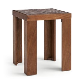 Lavina Recycled Glass Tiled Side Table Amber