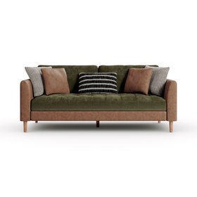 Max Faux Leather Combo Salvage 3-Seater