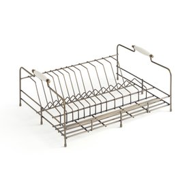 Brass Dish Drainer With Cermaic Handles